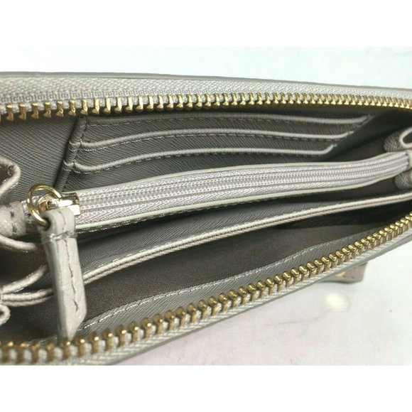 Fossil Gray Leather Multicolor Abstract Clutch Wristlet Wallet - Picture 3 of 12